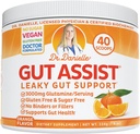Dr. Danielle Gut Assist - Leaky Gut reparation supplement pulver - Glutamin, Arabinogalactan, Licorice Root - Understøtter IBS, Heartburn, Bloating, Gas, Forstoppelse, SIBO fra, Orange Flavor