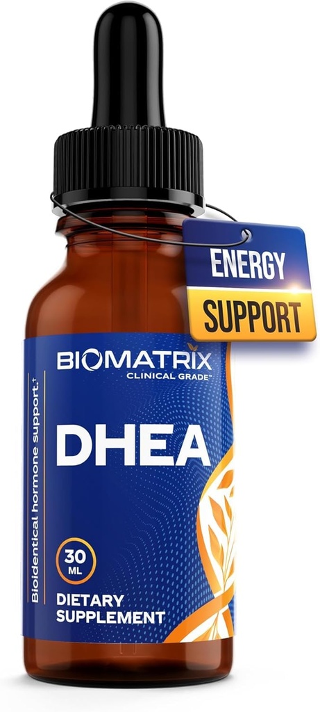 BioMatrix DHEA flydende dråber - 3X Absorption af kapsler eller tabletter - justerbar alternativ til DHEA 50 mg og DHEA 100 mg - Mikroniseret DHEA supplement til mænd og kvinder 30 ml, 500 Servering