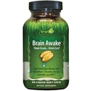 Irwin Naturals Brain Awake Forbedret mental ydeevne, øget fokus, Boost Klarhed & Koncentration - Kraftfuld Nootrop Booster med L- Theanine, Bacopa, MCT 's & InnovaTea - 60 Liquid Softels
