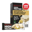 MUSASHI High Protein Bar, 44g Protein, 3.7g Total Sugars, Lemon Cheesecake, Post Workout and Protein Snack On The Go, 12 Pack of 3.2oz (90g) Bars