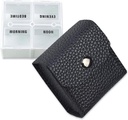 VOFOON Small Pill Organizer, Rejse Pill Box til purse, Pocket Pill Container, 4 gange dagligt transportabel medicin Vitamin sag, Fish Oil Supplement Box (4 afdelinger, 4X- SU)