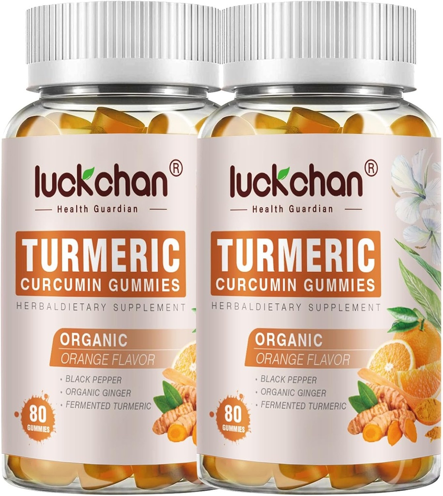 Gurkemeje og ingefær (2 Pack) - Gurkemeje med sort peber & ingefær Kosttilskud til immunstøtte sund hud - Vegansk gurkemeje for voksne - Gluten fri, Lavsukker