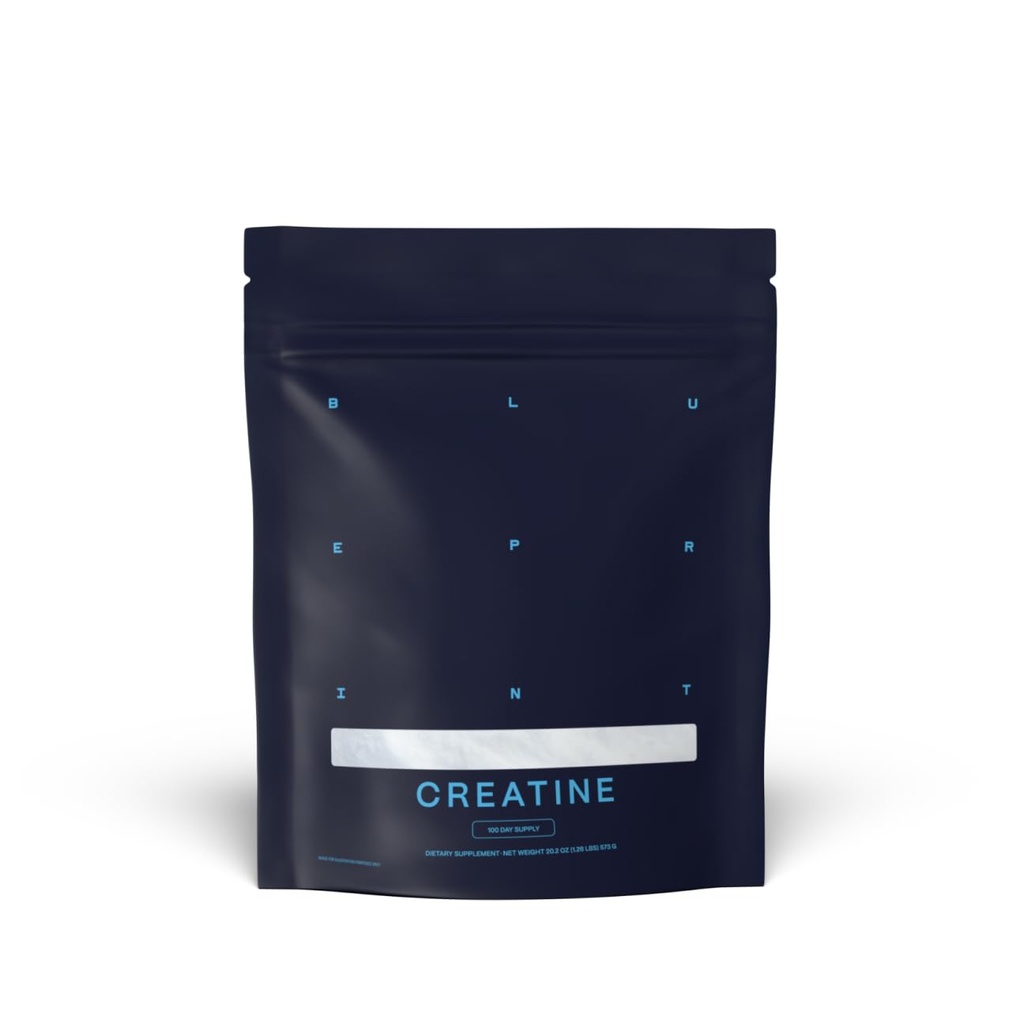 Blueprint Bryan Johnson Creatinine monohydrat pulver - Aminosyrepulver - Suppliment Understøtter muskelvækst, inddrivelse, styrke & fokus - Unflored Creatin for kvinder & mænd - 5g dosis - 100 Servering