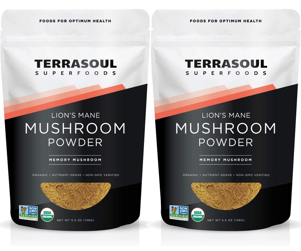 Terrasoul Superfoods Organic Lions Mane Mushroom Powder (4: 1 ekstrakt), 11 Ounces