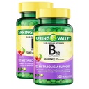 KP+ Spring Valley Vitamin B12 | B12 500 mcg Vitamin Supplement | Metabolism Support | Natural Cherry Flavor | 200 Microlozenges | Pack of 2