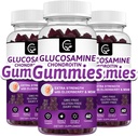 Glucosamin Chondroitin Gummies med MSM & Elderberry - Ekstra styrke Mobilitet & Fleksibilitet Support, Antioxidant immunsupplement til voksne, Mænd & Kvinder - 60 Chondroitin Gummies (3 Pack)