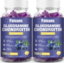 2 Pakker 3000MG Glucosamine Chondroitin Gummies - Ekstra styrke fælles sundhed & MSM Elderberry Naturlige fælles Support, Fleksibilitet, Antioxidant immunforsvar til voksne, 120 Gummies.
