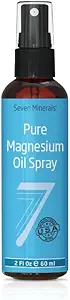 Syv Mineraler Rejsestørrelse Pure Magnesium Oil - USP Grade Magnesium Spray, Ingen usunde Trace Mineraler - fra Ancient Underground Permian Seabed i USA, Gratis eBook inkluderet (2 fl oz)