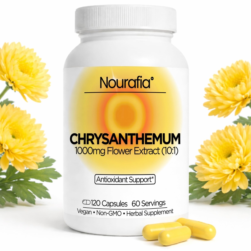 Chrysanthemum Flower Extract Capsules (10:1) | Strongest in US | 1,000 mg Extract per Serving | 120 Vegan Capsules | Herbal Antioxidant & Eye Support* | Caffeine-Free, Alcohol-Free, Non-GMO