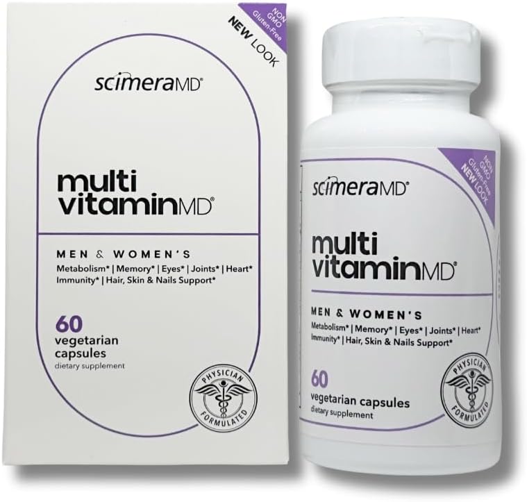 ScimeraMD® MultivitaminMD Full-Spectrum Supplement Capsule with Minerals, Antioxidants, and Superfood Combination for Metabolism, Joint Support, Hair, Skin, and Nails, 60 CT