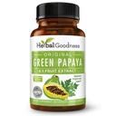 Green Papaya Fruit Extract Kapsler - Organic Papaya Enzymes med Prebiotika og Probiotika til fordøjelse - Super fordøjelsesenzymer, immunsupport- 60 Kapsler, Lavet i USA
