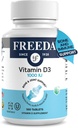FREEDA vitamin D3- 1000 IE - Pure High Potency Kosher Supplement tabletter - Knogler og muskler Sundhed, Calcium Absorption, immunforsvar for mænd og kvinder * - 100 Tæl