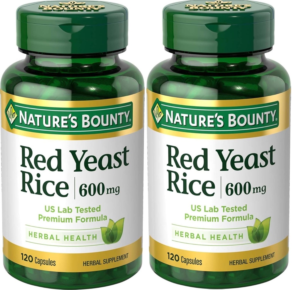 Nature 's Bounty Red Gær Rice 600mg 120 Kapsler (pakke med 2)