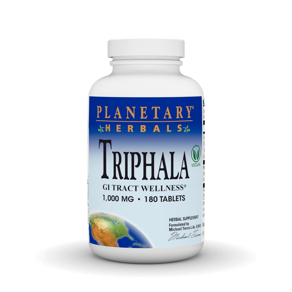 Planetariske Herbals Triphala Intern Cleanser 1000mg for GI Tract Wellness - 180 tabletter