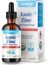 LIQUIDSUNDHED USDA Organic Ionic Zink High Potency Drops - Trace Mineral Liquid Vitamin supplement til voksne & børn - Immuno & fordøjelsesstøtte, Hud & Sår Sundhed - USA Made, Vegan, Non- GMO (2 oz)