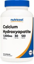 Nutricost Calcium Hydroxyapatite (1,000mg Calcium) 120 Capsules, 30 Serv | 4,400mg Microcrystalline Hydroxyapatite, GMO-Free