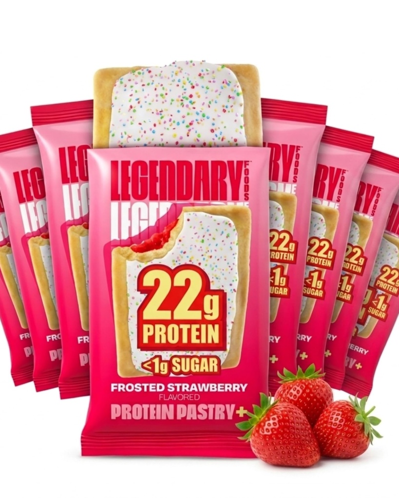 Legendary Foods High Protein Pastry, Strawberry, Low Carb/Low Sugar Snack | Original Protein Pastry, Keto Snack,Frosted Breakfast Tart, High Protein Keto Treats,Healthy Protein Snacks for Adults Kids