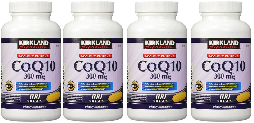 Kirkland Signature urglw, COQ10 300 mg 100 Softgels (Pack of 4)