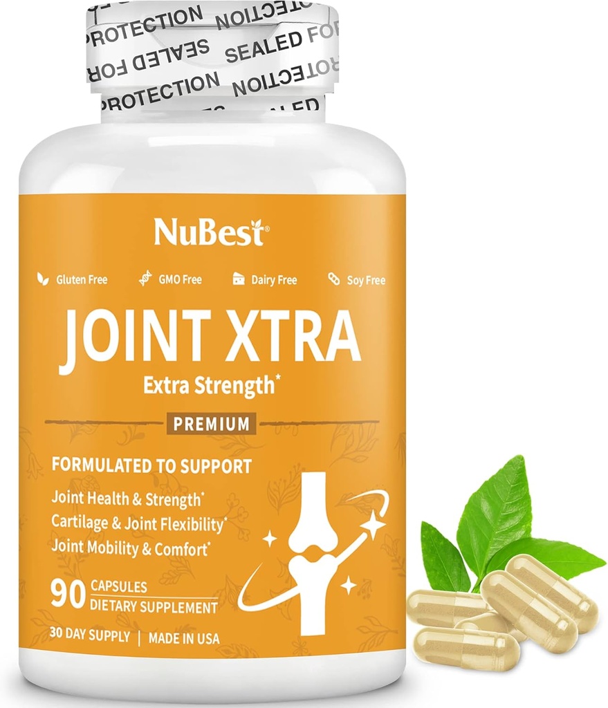 NuBest Joint Xtra - Joint Support Supplement Note 124; Joint Health Formel med Triple Joint Strength - Glucosamin, Chondroitin, Gurkemeje, MSM