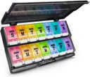 Ekstra stor ugentlig pille Organizer 2 gange om dagen - Remtise Am / Pm Daily Pill Case Medicine Organizer, Push Button 7 Day Pill Box for piller / Vitamin / Torsk Lever Olie / Kosttilskud (Rainbow)