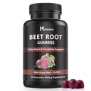 2pack Beet Root Gummies with CoQ10 & Grape Seed, Beet Root Supplement Gummies for Adults, Daily Heart & Circulation Support