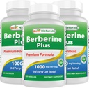 Bedste Naturals Berberine Plus 1000 mg / Servering 120 kapsler (120 greve (pakke med 3))