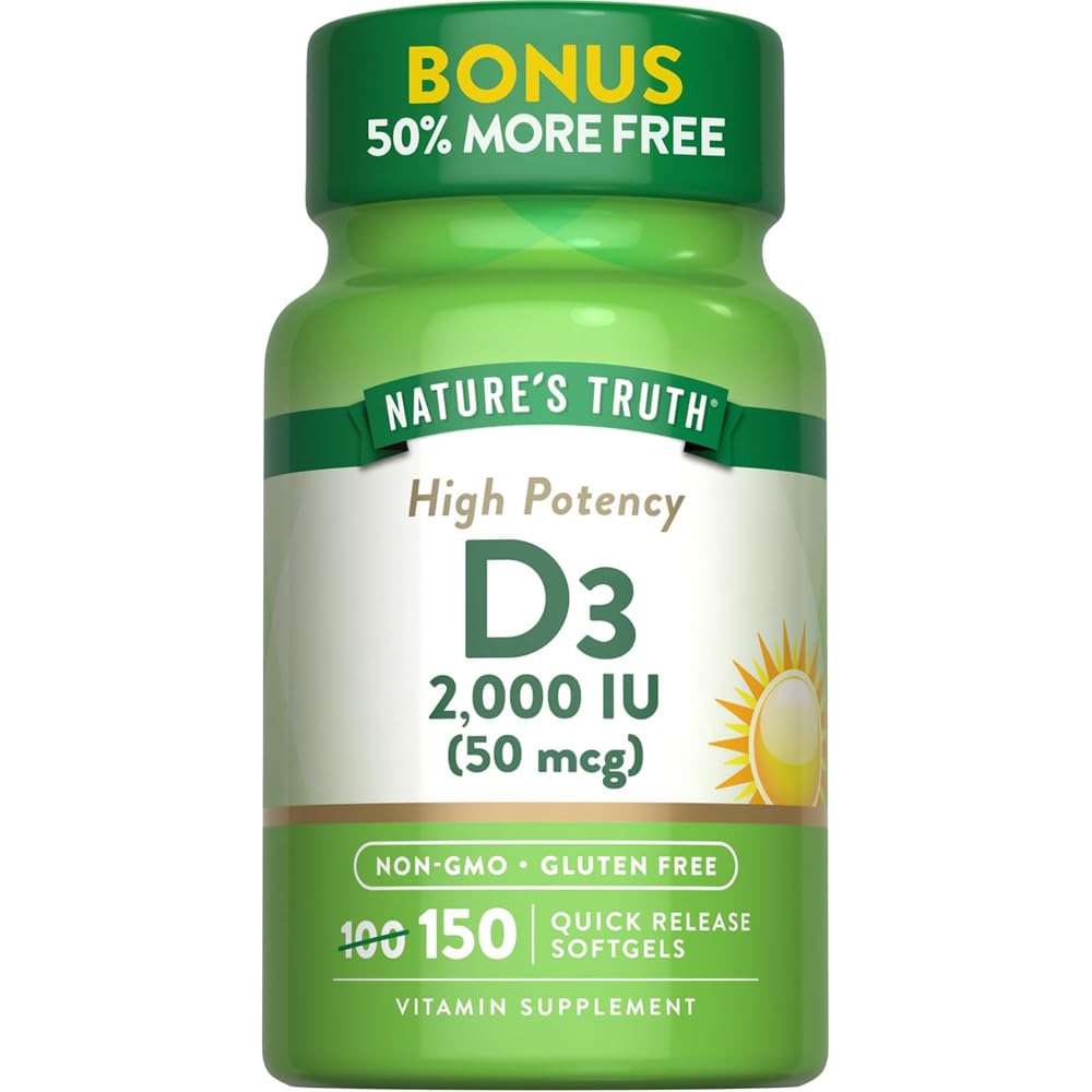Nature's Truth High Potency Vitamin D3 2000 iu, 150 Count (Pack of 3)