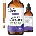 Wild & Organic Lever Cleanse Detox Tinktur - Mælk Tistle, Mælkebøtte Root Herbal Complex - Flydende Lever Support - Vegan, Sukker & Alkohol- Gratis Mælk Tistle Drops - 4 fl oz