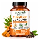 NuvaPure Turmeric Curcumin with Black Pepper – 1000mg Organic Turmeric Supplement, Joint Comfort Supports – 90 Vegan Capsules