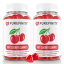 PUREFINITY Tart Cherry Gummies - Urisyre Flush til fælles Relief & Inddrivelse, Rå Juice Extract Antioxidant - Non- GMO, Gluten Free, Vegan, 60 Greve (Pack of 2)