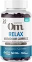 Om Mushroom Superfood Relax Gummies - 28 Servering - Blåbær Reishi & Ashwagandha Gummies for Stress Relief, Afslapning & Mood Support