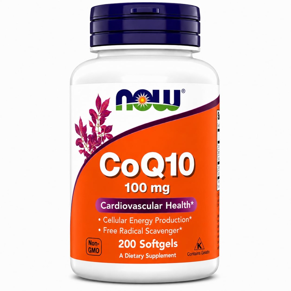 NOW Foods Supplements, CoQ10 (Coenzyme Q10) 100 mg, Pharmaceutical Grade, Cardiovascular Health*, 200 Softgels