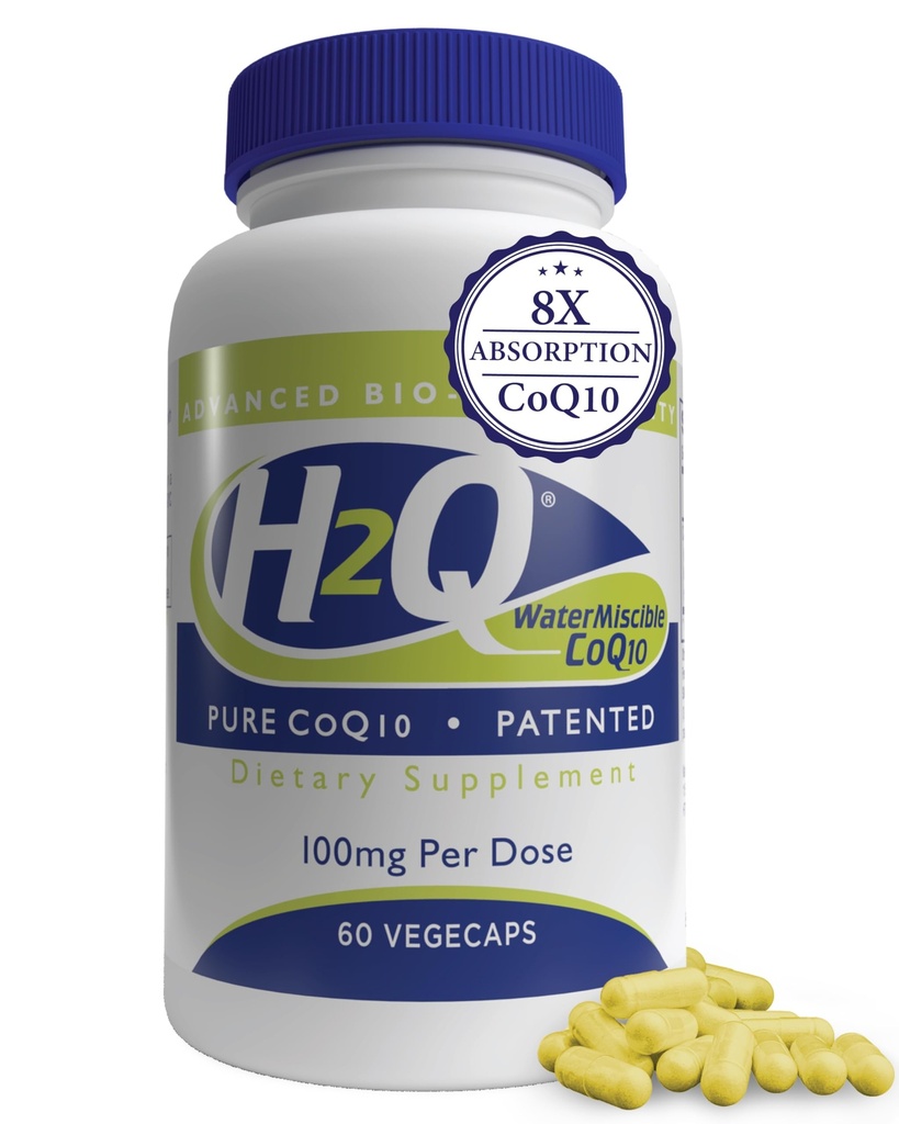 Health Thru Nutrition H2Q CoQ-10 with 8X Higher Absorption Over The Standard Q-10 | Clinically Studied | Cardiovascular and Mitochondria Function Support | Vegan Certified | Non-GMO (Pack of 60)
