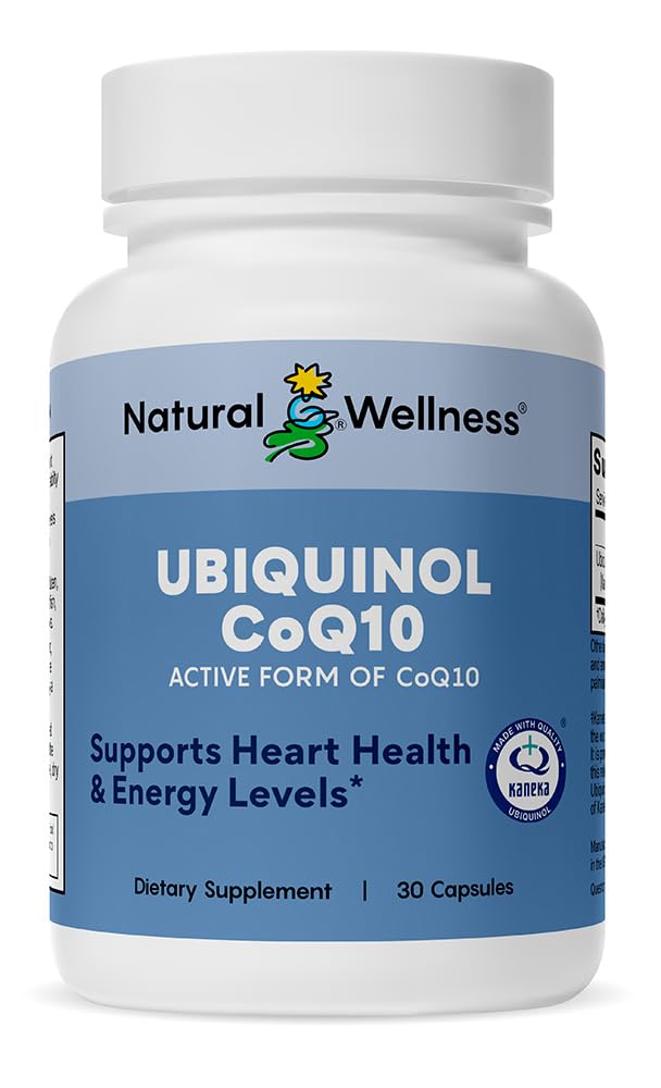 Natural Wellness Ubiquinol CoQ10 100mg – High Absorption CoQ10 Supplement for Heart Health, Energy & Cellular Function – Antioxidant Ubiquinol Softgels – Non-GMO, Gluten-Free, 30 Count