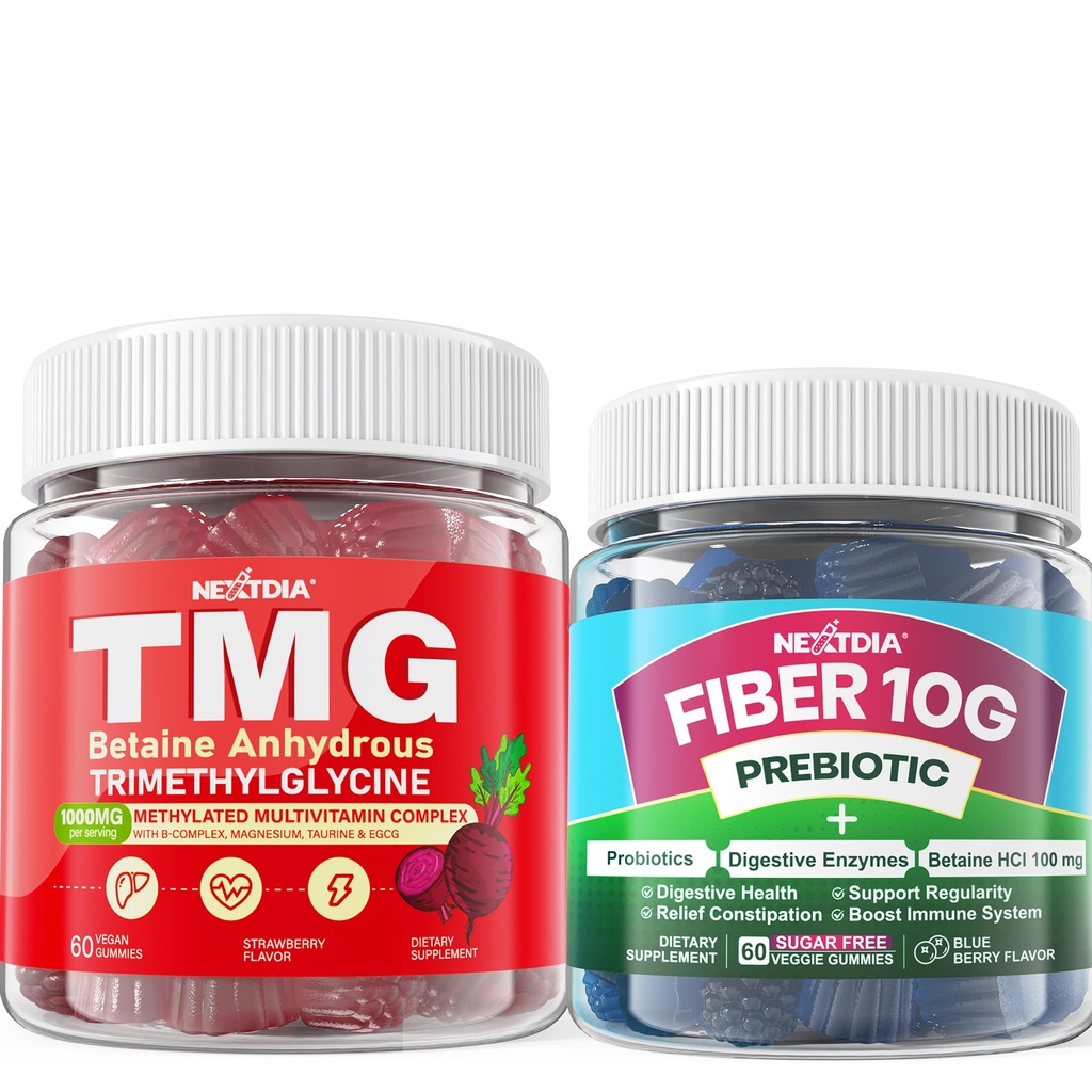 Nextdia Fiber, TMG Supplements Gummies, 3Pack