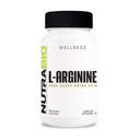 NutraBio L- Arginin Supplement, 750mg - Nitrooxide Precursor, understøtter blodgennemstrømning, vaskulær sundhed, og Muskelvækst - L Arginin Kosttilskud til mænd og kvinder - 120 Kapsler
