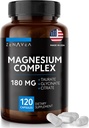 Triple Magnesium Complex Supplement (120 Vegankapsler) - 180 mg Magnesium Glycinate Taurat og Citrate - Calm Magnesium Complex Kosttilskud