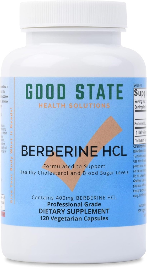 God tilstand Berberine HCL 400mg, 120 vegetariske kapsler