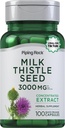 Piping Rock Milk Thistle Supplement 3000mg • 124; 100 kapsler • 124; Koncentreret urteekstrakt • 124; Non- GMO, Gluten Free