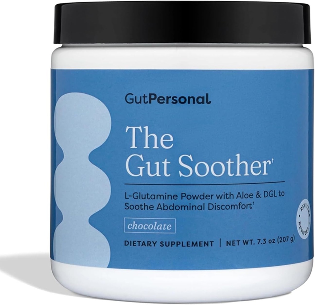 GutPersonal The Gut Soother L- Glutamin Powder Supplement: Gendan Gut Lining, Soothe fordøjelsesbesvær mens fremme total Gut sundhed, 30 Servere (chokolade)