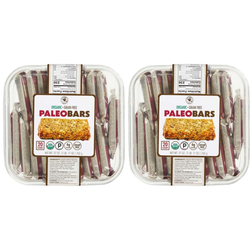 Generic Universal Bakery Organic Paleo Bars, 1.35 Ounce (20 Count) (2 Pack)