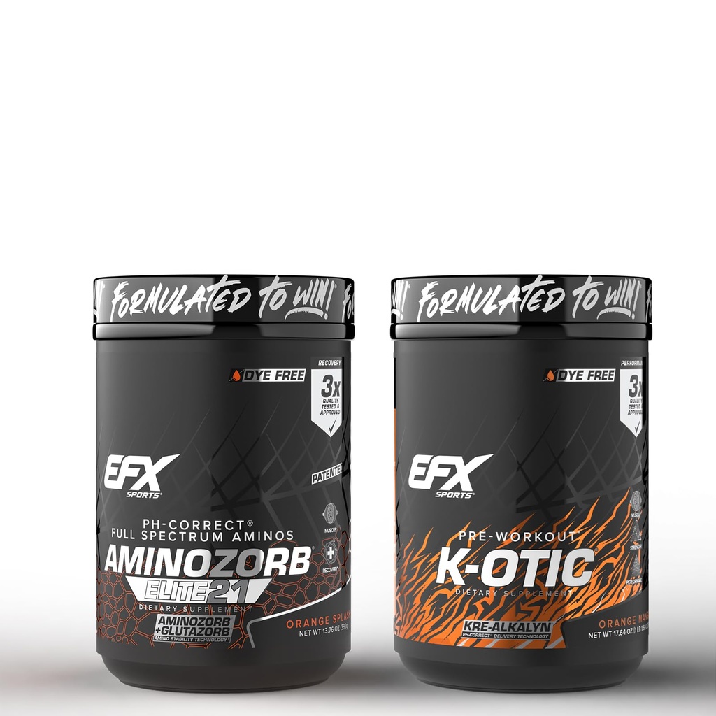 EFX Sports K-OTIC Orange Mango + Aminozorb Elite 21 Orange Splash Bundle
