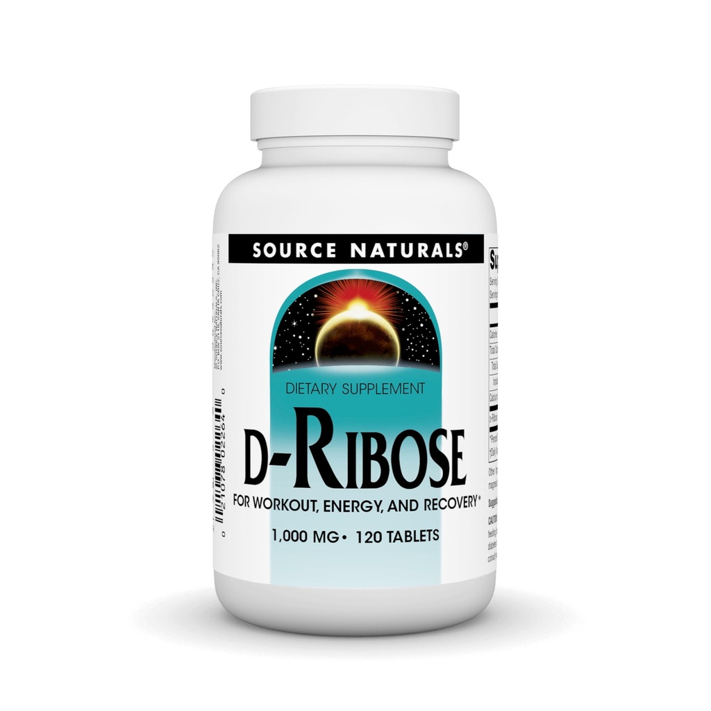 Source Naturals D-Ribose for Workout, Energy, and Recovery* - 120 Tablets