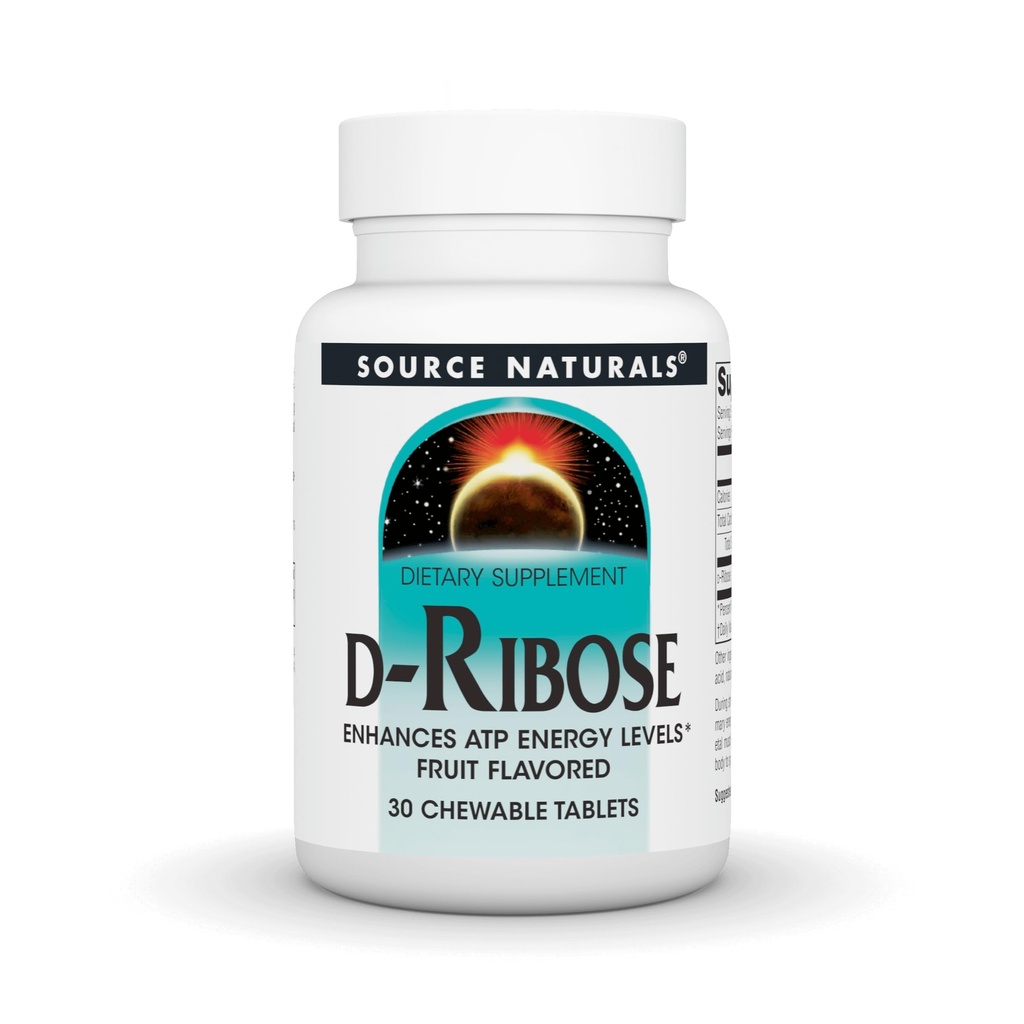 Source Naturals D-Ribose 1000 Mg Fruit Tablet, 30 Count