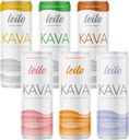 LEIO _ 124; Kava drevet Sparkling Afslapning Drink # 124; Variety Sampler 6-Pack - Non- ALC Calming Beverage - Inkluderer (3) Classic & (3) Mocktail Flavors # 124; 12 fl oz Cans (Pack af 6)
