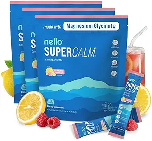 Nello Superroady Drink Mix - Ashwagandha KSM 66, Magnesium Glycinate & L- Theanine Supplement, Vitamin D3 - Ashwagandha Root Extract (3- Pack)
