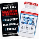 Ultimate Essential Amino Acids Supplement for Cutting, Fasting & Workouts, All 9 EAAs, 3000mg, 40% Leucine, 4:1:1 BCAA Ratio, Binder-Free with Organic Coating, Vegan, Keto, Non-GMO, 300 Tablets