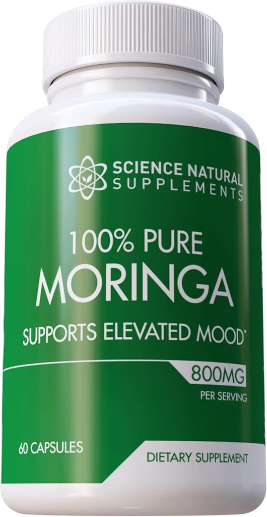 Moringa Capsules (60 Count) - Moringa Powder Capsules Packed with Essential Vitamins and Antioxidants - Moringa Capsule for Brain Support - Moringa Leaf Capsules