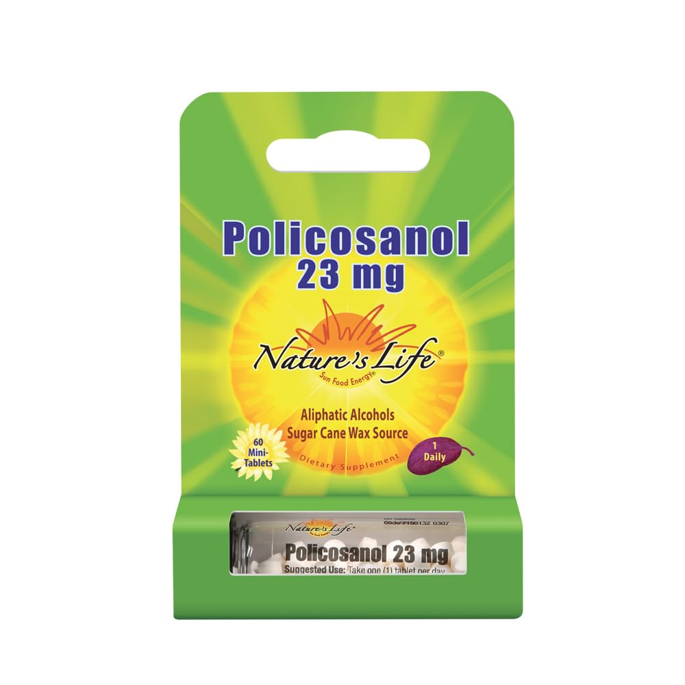 Nature 's Life Policosanol 23mg • 124; Støtte til kardiovaskulær sundhed, blodcirkulation & sund hjertefunktion • 124; 60 Tabs
