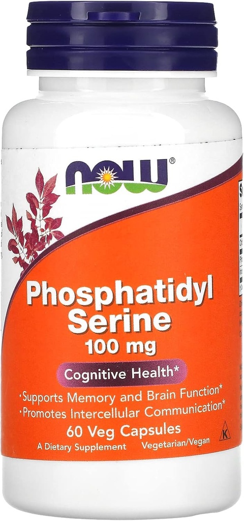 Now Foods Phosphatidyl Serine, 100 mg, 60 Veg kapsler